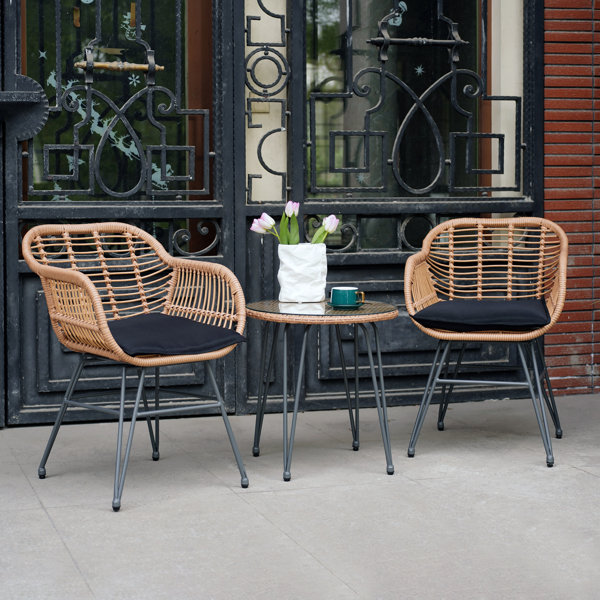 3 Piece Wicker Patio Set Wayfair